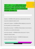 PERT Math Test 2025&sol;2026 Exam  Questions with Detailed Verified  Answers &lpar;100&percnt; Correct Answers&rpar; &vert;  Already Graded A&plus; 