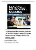 TEST BANK LEADING AND MANAGING IN NURSING  7TH EDITION YODER-WISE EXAM QUESTIONS AND  CORRECT ANSWERS &lpar;VERIFIED ANSWERS&rpar; PLUS  RATIONALES 2025