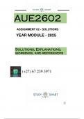 AUE2602 ASSIGNMENT 2 &lpar;QUESTIONS AND ANSWERS&rpar; DUE - 11 SEPTEMBER 2025