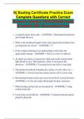 Nj Boating Certificate Practice Exam Complete Questions with Correct Answers Updated 2025&sol;2026&vert;&vert;Already Graded&excl;&excl;&excl; 100&percnt; Guaranteed Pass