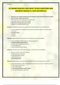 ATI NEURO PRACTICE 2025 MOST TESTED QUESTIONS AND ANSWERS GRADED A&plus; WITH RATIONALES
