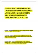CPL250 BEAKER CLINICAL PATHOLOGY ADMINISTRATION EXAM WITH CORRECT ACTUAL QUESTIONS AND CORRECTLY WELL DEFINED ANSWERS LATEST ALREADY GRADED A&plus; 2025 - 2026