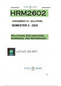 HRM2602 ASSIGNMENT 2 &lpar;QUESTIONS AND ANSWERS&rpar; SEMESTER 2  DUE - 8 SEPTEMBER 2025