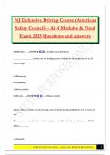  NJ Defensive Driving Course &lpar;American Safety Council&rpar; - All 4 Modules & Final Exam 2025 Questions and Answers