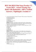 BSN 266 HESI Med Surg Practice V2 Exam 2025 &ndash; Actual Nursing Test Bank with Rationales &vert; 100&percnt; Verified Answers &vert; Nightingale &vert; Graded A&plus;