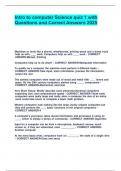 Intro to computer Science quiz 1 with Questions and Correct Answers 2025&period;