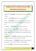 Raspberry Pi Vocabulary Exam 2025 Questions and Answers