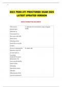 2023 PEDS ATI PROCTORED EXAM 2025 LATEST UPDATED VERSION