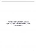 ADV PHARM UTA 5334 EXAM 1 QUESTIONS AND ANSWERS 100&percnt; ACCURATE