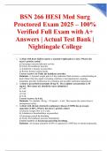 BSN 266 HESI Med Surg Proctored Exam 2025 &ndash; 100&percnt; Verified Full Exam with A&plus; Answers &vert; Actual Test Bank &vert; Nightingale College
