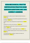 ADDA MECHANICAL DRAFTER CERTIFICATION PRACTICE EXAM 2025&sol;2026 QUESTIONS AND 100&percnt; CORRECT ANSWERS