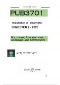 PUB3701 ASSIGNMENT 1 &lpar;QUESTIONS AND ANSWERS&rpar; SEMESTER 2  DUE - 15 AUGUST 2025