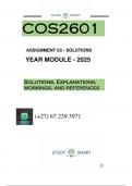 COS2601 ASSIGNMENT 3 &lpar;QUESTIONS AND ANSWERS&rpar; SEMESTER 2  DUE - 15 AUGUST 2025