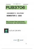 PUB3706 ASSIGNMENT 1 &lpar;QUESTIONS AND ANSWERS&rpar; SEMESTER 2  DUE - 14 AUGUST 2025