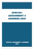 OPM1501 ASSIGNMENT 4 ANSWERS 2025