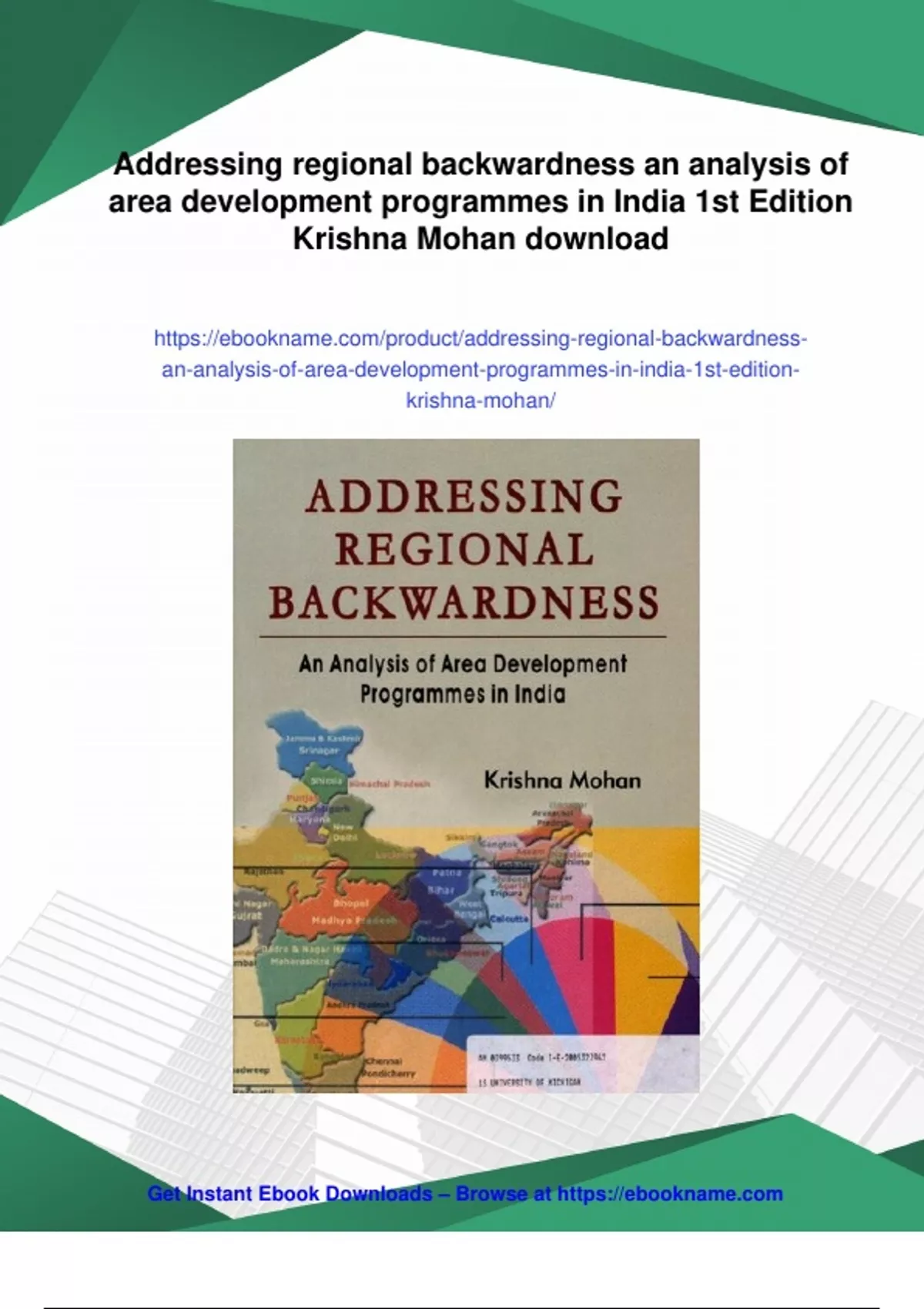 Summary Addressing regional backwardness an analysis of area ...