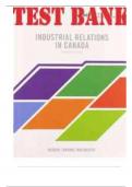 Test Bank for Industrial Relations in Canada by Hebdon Robert&comma; Brown Travor