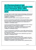 Ati Pharmacological And Parenteral Therapies Practice Test Exam Questions With 100&percnt; Correct And Verified Answers 2025