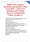 NR667 FNP Capstone Practicum and Intensive Final Exam 2025 &ndash; Actual Test Questions and Verified Answers &vert; Chamberlain College &vert; Graded A&plus;