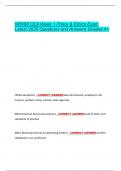 NR668 CEA Week 1 Policy & Ethics Exam  Latest 2025 Questions and Answers Graded A&plus;