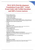 WGU D276 Web Development Foundations Exam 2025 &ndash; Actual Exam Guide with Verified Questions and 100&percnt; Correct Answers