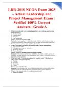 LDR-201S NCOA Exam 2025 &ndash; Actual Leadership and Project Management Exam &vert; Verified 100&percnt; Correct Answers &vert; Grade A