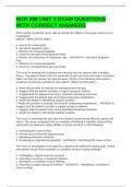 NUR 298 UNIT 2 EXAM QUESTIONS WITH CORRECT ANSWERS