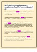 NAFA Maintenance Management questions and verified answers &vert;graded A&plus;