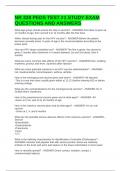 NR 328 PEDS TEST &num;1 STUDY EXAM QUESTIONS AND ANSWERS