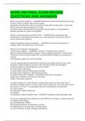 NURS 345 FINAL EXAM REVIEW QUESTIONS AND ANSWERS