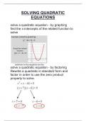 SOLVING QUADRATIC EQUATIONS QUESTIONS AND ANSWERS 2025