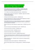 AVID CERTIFICATION EXAM 1 QUESTIONS AND ANSWERS