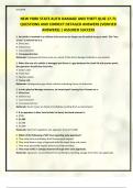 NEW YORK STATE AUTO DAMAGE AND THEFT QUIZ 17-71 QUESTIONS AND CORRECT DETAILED ANSWERS &lpar;VERIFIED ANSWERS&rpar; &vert; ASSURED SUCCESS