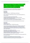 INTRODUCTION TO ANALYTICS D491 PRE-ASSESSMENT REVIEW EXAM QUESTIONS AND ANSWERS