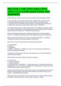SECTION 2 THE DATA ANALYTICS LIFECYCLE EXAM QUESTIONS AND ANSWERS
