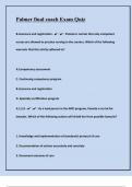 Palmer final coach Exam Quiz With Correct Verified Answers