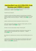 American Red Cross ALS UPDATED  Exam  Questions and CORRECT Answers