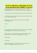 LEAF Certification  UPDATED ACTUAL    Exam Questions and CORRECT Answers
