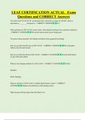 LEAF   Bundled Exam Questions WITH  CORRECT Answers