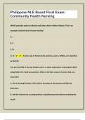 Philippine NLE Board Final Exam&colon; Community Health Nursing Examination