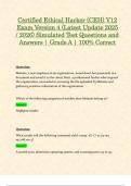 Certified Ethical Hacker &lpar;CEH&rpar; V12 Exam Version 4 &lpar;Latest Update 2025 &sol; 2026&rpar; Simulated Test Questions and Answers &vert; Grade A &vert; 100&percnt; Correct