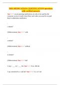 DDS Medication Certification &ndash; Verified Questions and Answers for Direct Care Staff Training