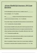Arizona Health&sol;Life Insurance 104 Exam Questions With Correct Answers