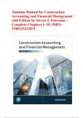 SOLUTION MANUAL Construction Accounting and Financial Management&comma;4th Edition Steven J&period; Peterson Chapters 1 - 18&comma; Complete Newest Version&period;pdf