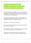 Grand Canyon NUR 635 Endocrine Pharm Exam with precise detailed solutions 