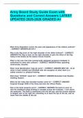 Army Board Study Guide Exam with Questions and Correct Answers LATEST UPDATED 2025-2026  GRADED A&plus;&period;