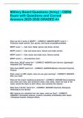 Military Board Questions &lpar;Army&rpar; - CBRN Exam with Questions and Correct Answers 2025-2026 GRADED A&plus;