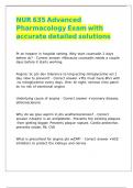 NUR 635 Advanced Pharmacology Exam with accurate detailed solutions 