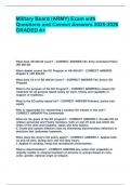 Military Board &lpar;ARMY&rpar; Exam with Questions and Correct Answers 2025-2026 GRADED A&plus;&period;
