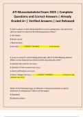 ATI Musculoskeletal Exam 2025 &vert; Complete Questions and Correct Answers &vert; Already Graded A&plus; &vert; Verified Answers &vert; Just Released